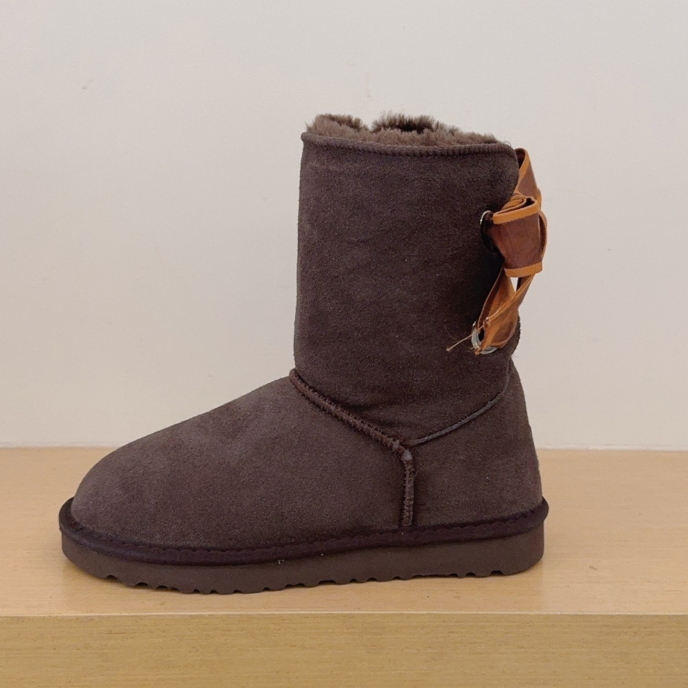 Women's new bow letter lace-up snow boots in the tube