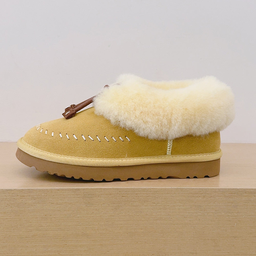 Women's new warm plush thin-soled short snow boots
