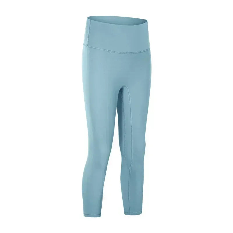 Women's Spring/Summer 2026 New Nude Yoga Cropped Pants With High Waist and Hip Lifting and Slimming Exercise Pants