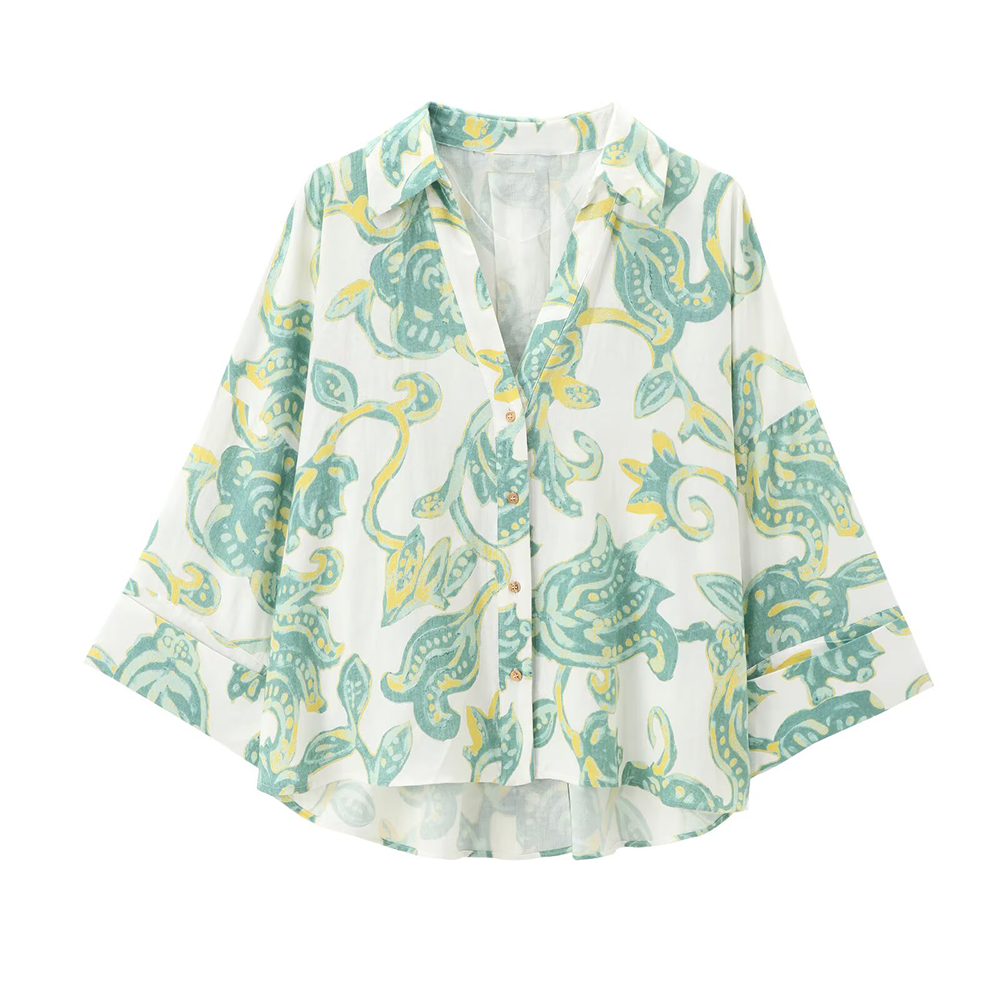 Women's 2026 Linen Blended Wide Sleeve Shirt