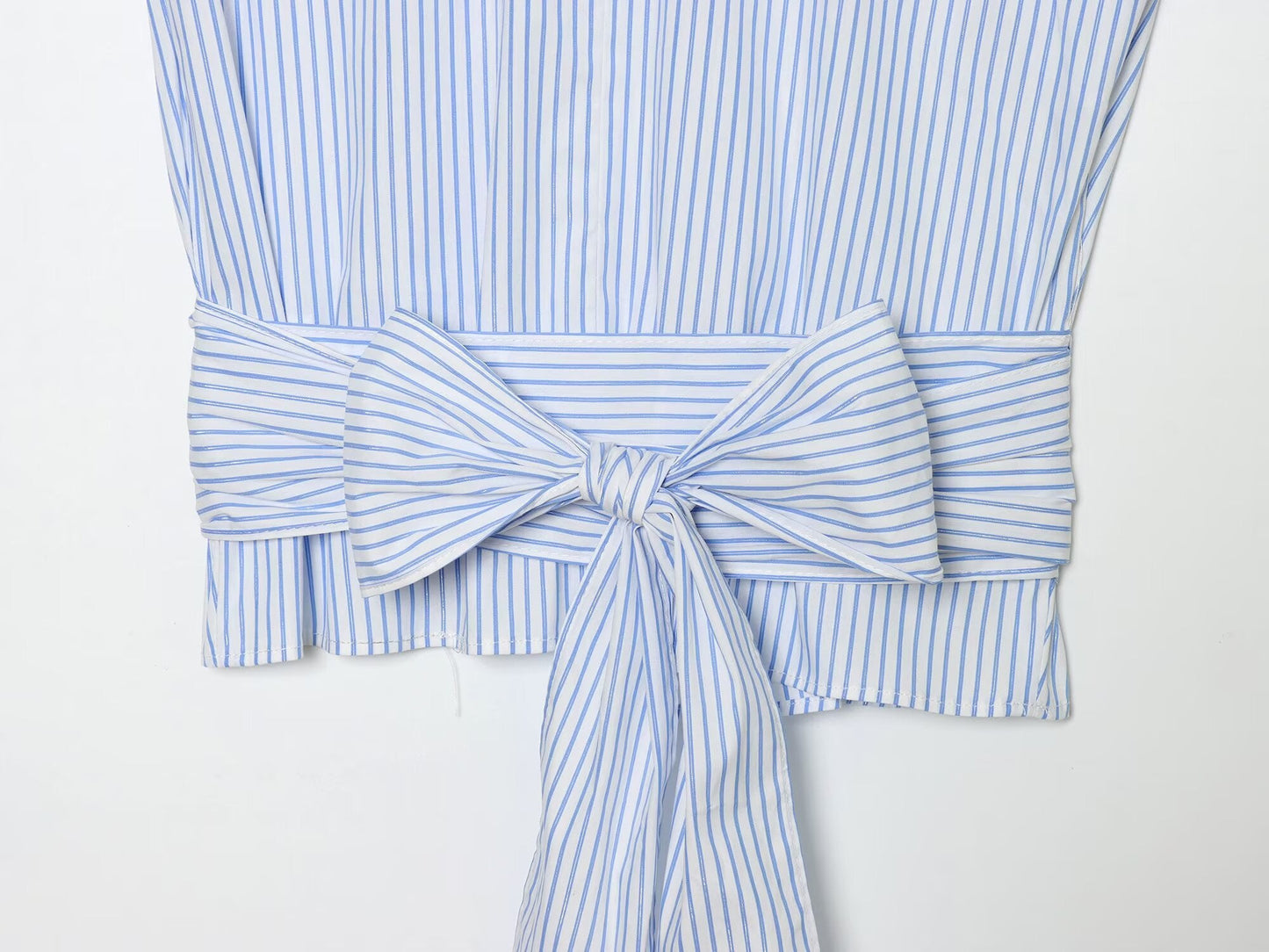 Women's metallic line decorative striped top