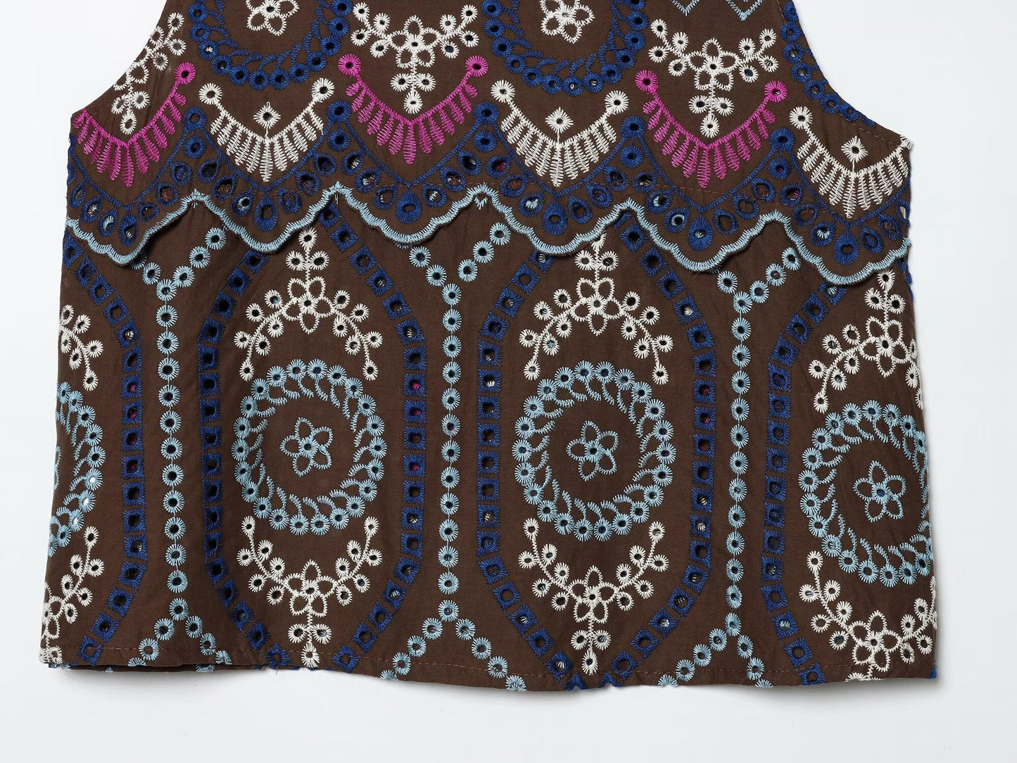 suit Women's 2 pieces hollowed out embroidered top+Skirts