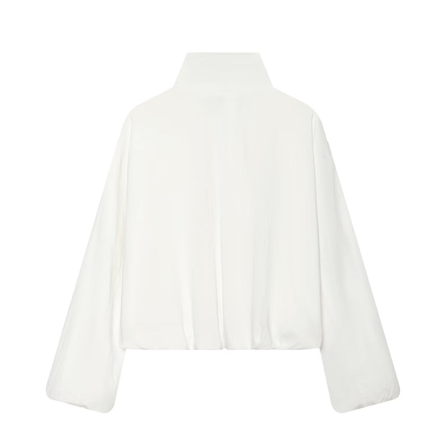 Women's Stand Collar Button Zipper Short Coat