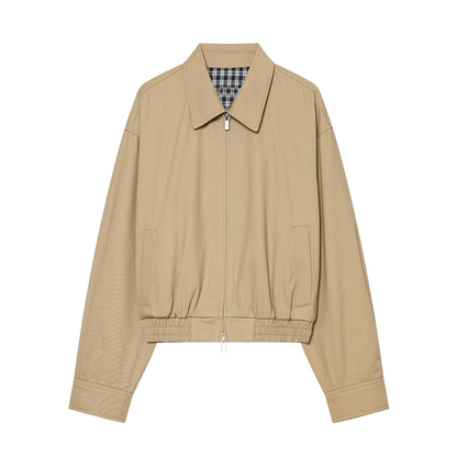 Women's Lapel zipper short Coat