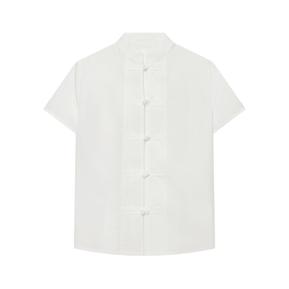 Women's rope knot decorative poplin shirt