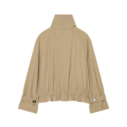 Women's with drawstring double breasted windbreaker Coat