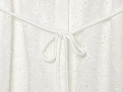 Women's hollowed out embroidered shirt style dress