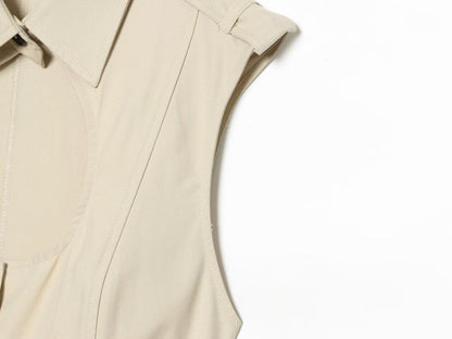 Women's open design windbreaker fabric top