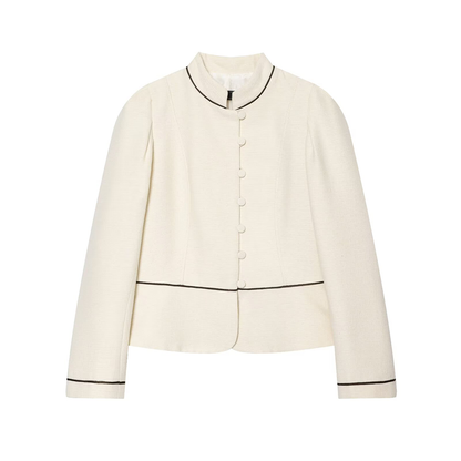 Women's contrasting color trimmed slim Blazer Coat