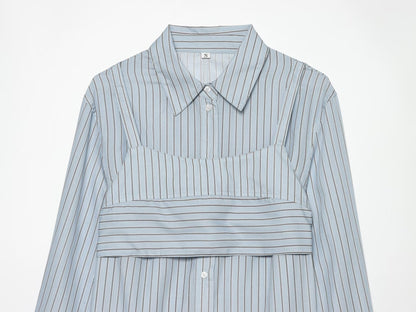 Women's layered decorative striped shirt