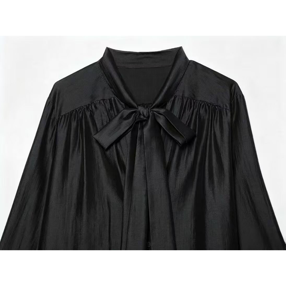 Women's scarf decoration loose V-neck shirt