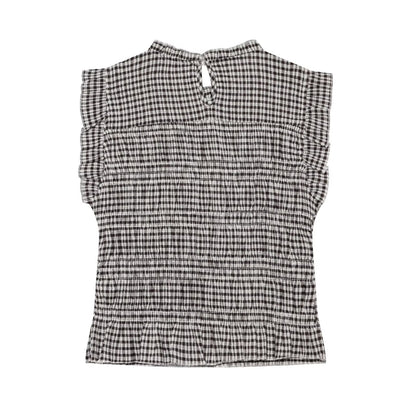 Women's short honeycomb plaid top