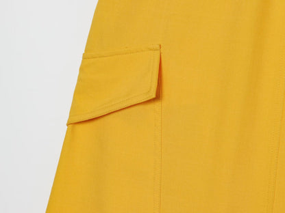 Women's pocket decoration casual MIDI skirt