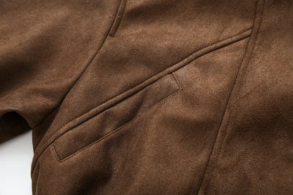 Women's with belt suede textured jacket Coat