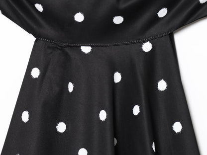 Women's summer polka dot hanging neck top