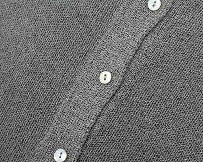 Women's round-necked button-up knit Coat