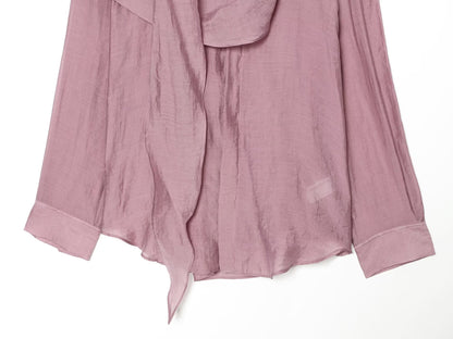 Women's scarf collar design asymmetrical shirt