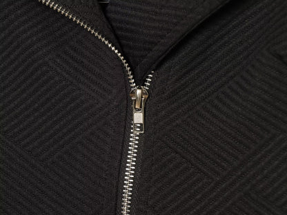 Women's diagonal zipper button decoration casual jacket