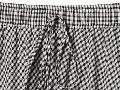 Women's casual plaid MIDI skirt