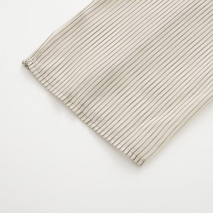 Women's casual slim short striped shirt