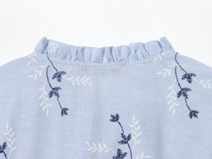 Women's pressed glue embroidered printed shirt