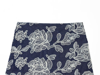 Women's slim versatile embroidered culottes