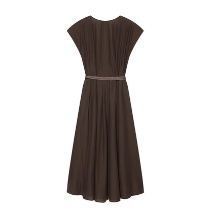 Women's with Belt vacation style cotton dress