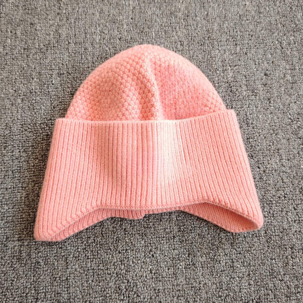 New Joker fashion knit hem arc top cold hat ear protection hat