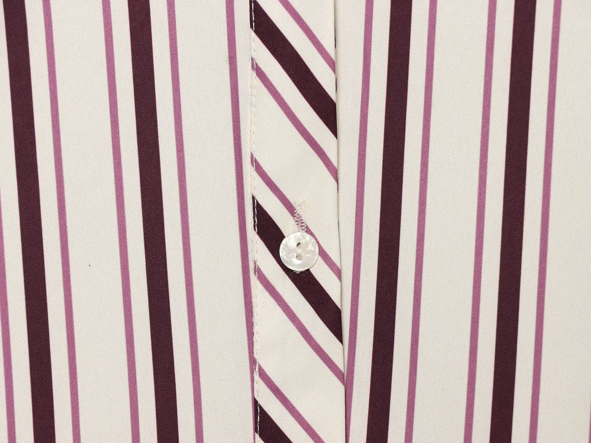 Women's adjustable long short sleeved striped shirt