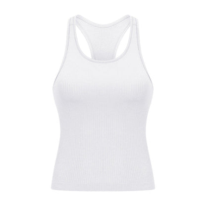 LU Women's 2025 New Joker Spring/Summer Threaded I-shaped Vest with Chest Pad Fitness Yoga Clothes Sports Vest