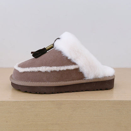 Women's new tassel valgus slippers snow boots