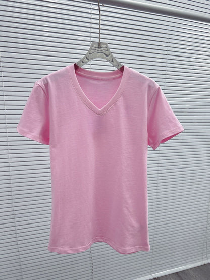 Women's new embroidered short-sleeved casual slim T-shirt