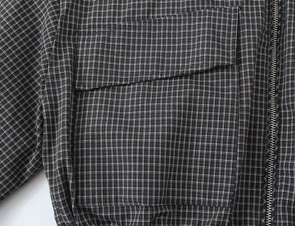 Women's Plaid Stand Collar Cotton Jacket Coat