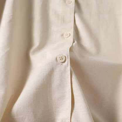 2026 Women's linen blend lapel long sleeved shirt