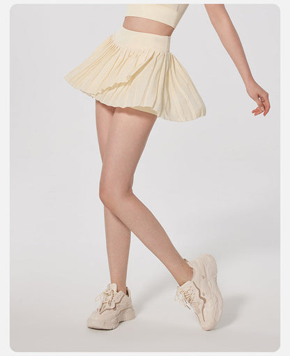 Women's new pleated high waist slim fitness yoga skirt