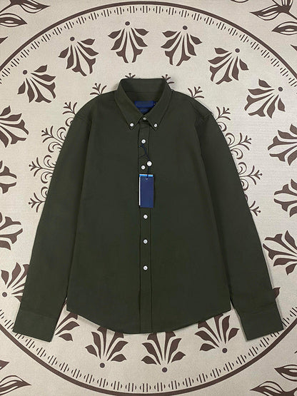 Men and women with the same new casual Joker cotton embroidered couple long sleeve shirt.