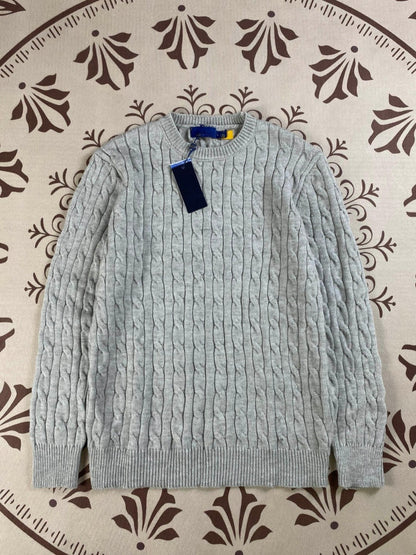 Men's and women's Joker Embroidery Knitted O-neck Sweater Knitwear