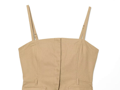 suit Women's 2 pieces backless denim suspender top+Jeans
