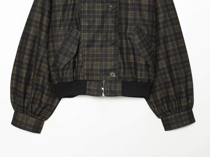 Women's casual checkered pilot jacket Coat