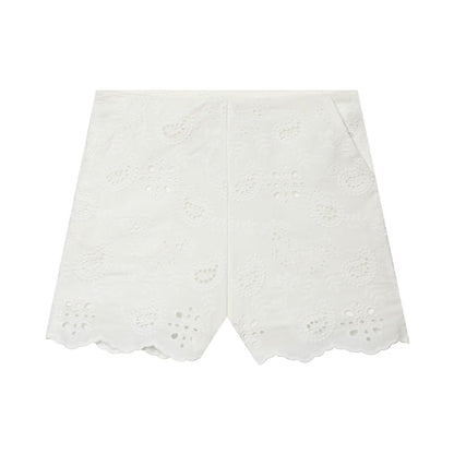 suit Women's 2 pieces with shoulder pads embroidered Blazer Coat+Shorts