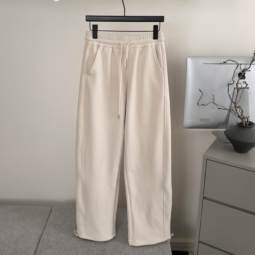 LU Women's new warm thick pants straight wide-leg pants