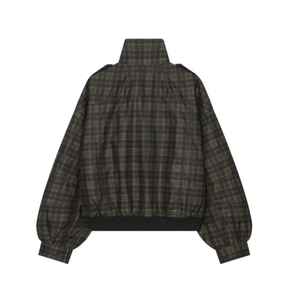 Women's casual checkered pilot jacket Coat