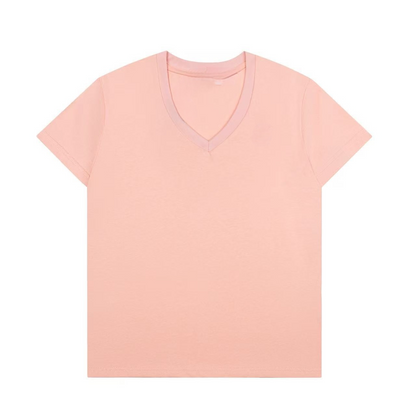 Women's new casual Joker V-neck short sleeve T-shirt