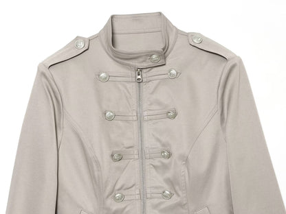 Women's double breasted waist cinched jacket Coat