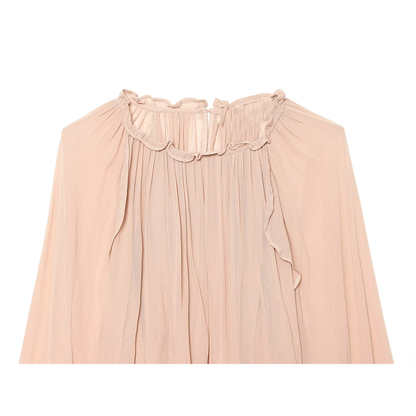 Women's lantern sleeve pleated top