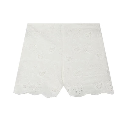 suit Women's 2 pieces with shoulder pads embroidered Blazer Coat+Shorts