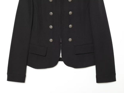 Women's with shoulder pads slim stand collar Coat