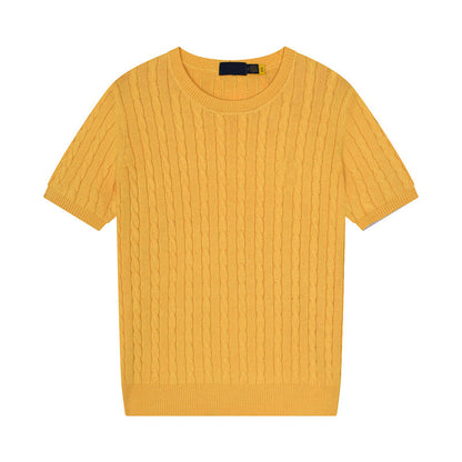 Women's new casual versatile embroidered O-neck short-sleeved T-shirt sweater