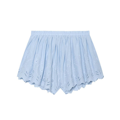 suit Women's 2 pieces embroidered suspender top+shorts