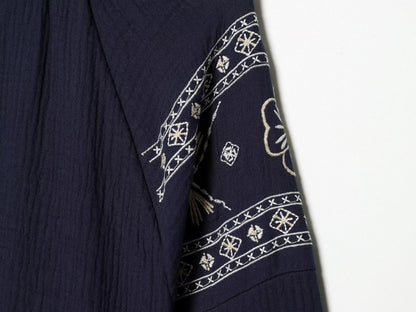 Women's embroidered decorative puffy shirt
